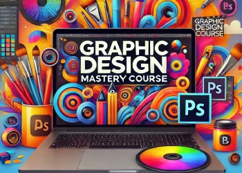 DALL·E 2025-03-15 23.39.02 - A vibrant and eye-catching thumbnail for a graphic design course. The design features bold, colorful elements such as paint brushes, digital design to
